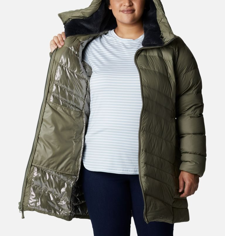 Columbia Autumn Park Hette Mid Dunjakker Dame Olivengrønne | Plus Size 40375G